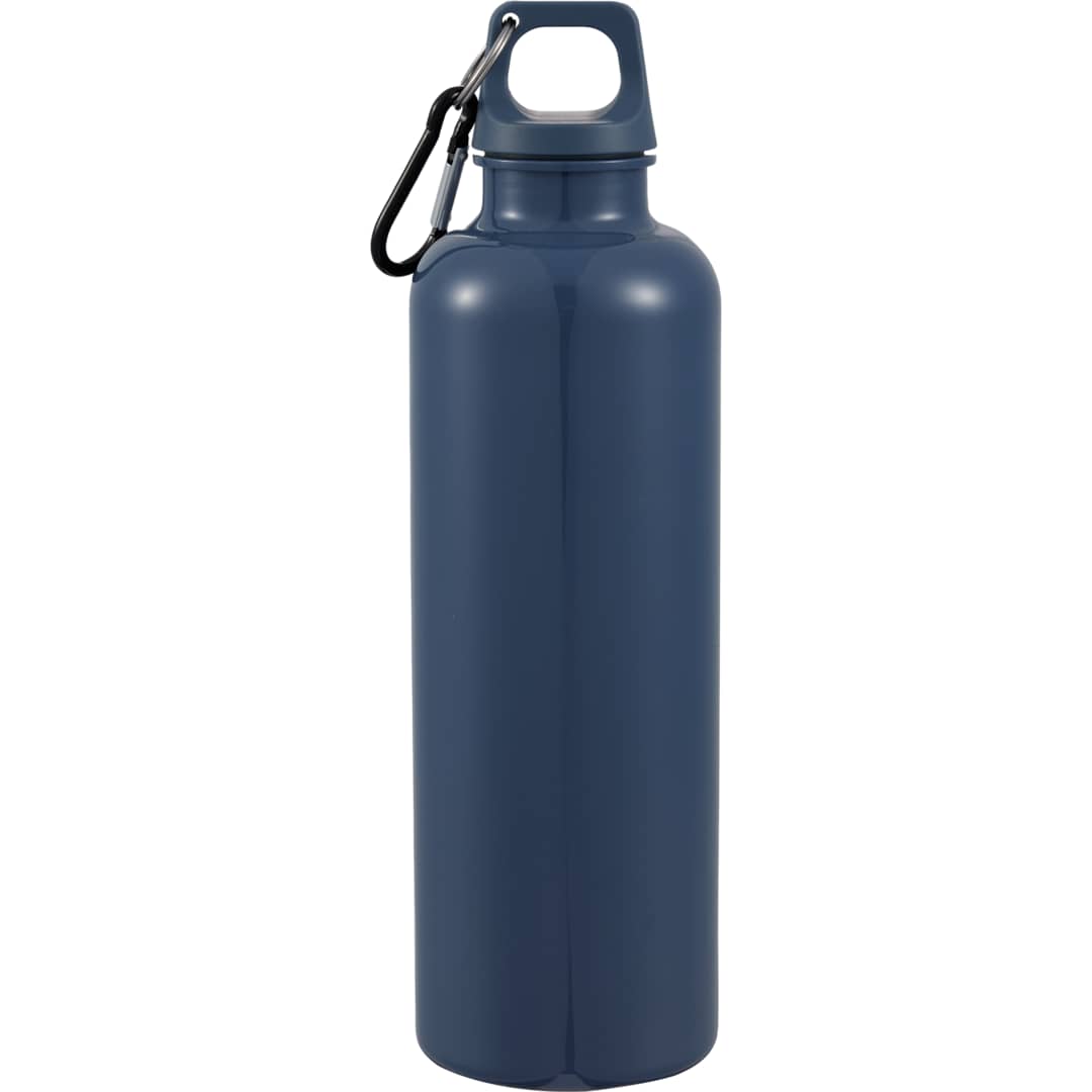 Rear View of Blue Race 25oz  Recycled Bottle with Carabiner plain