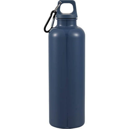 Rear View of Blue Race 25oz  Recycled Bottle with Carabiner plain