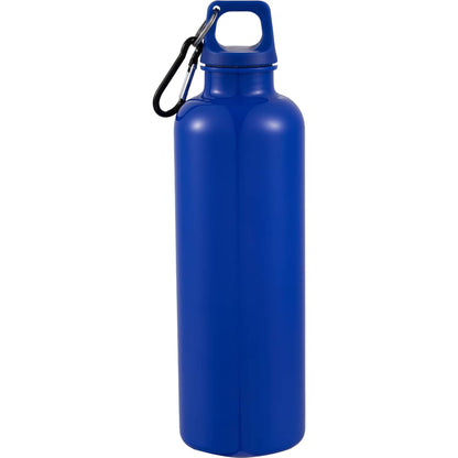 Rear View of Blue Race 25oz  Recycled Bottle with Carabiner plain