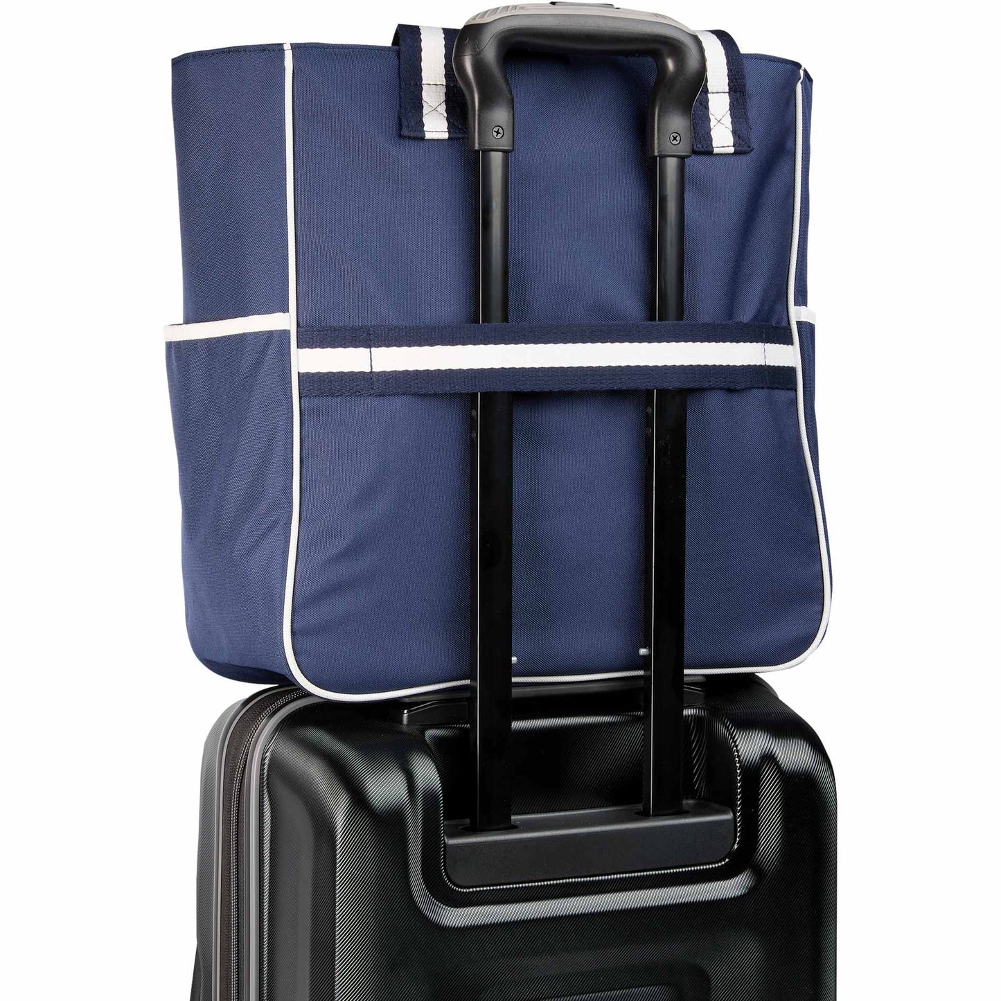 Rear View of Blue Retro Sport Multipurpose Tote plain