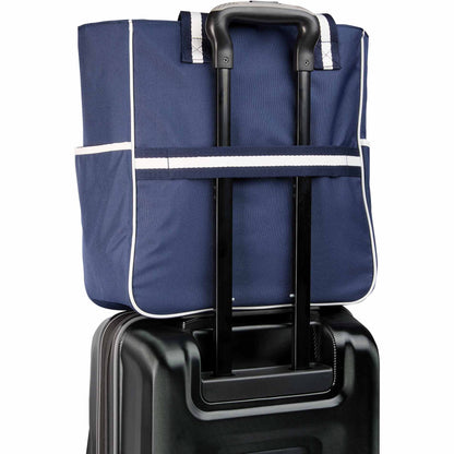 Rear View of Blue Retro Sport Multipurpose Tote plain