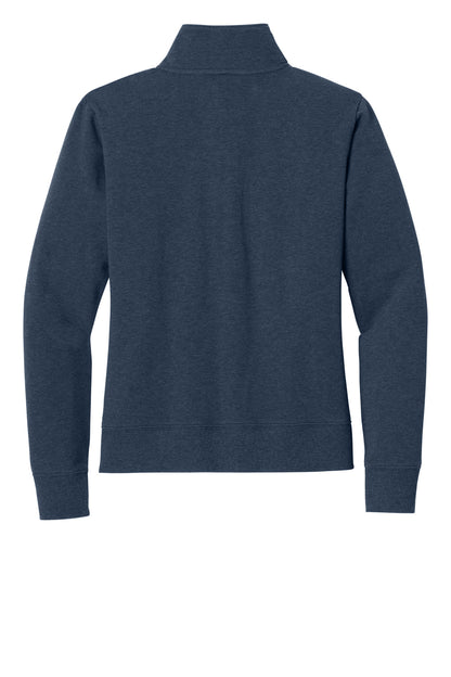 Rear View of BlueHthr TravisMathew Women's Ocean Villa 1/4-Zip TMA41428
