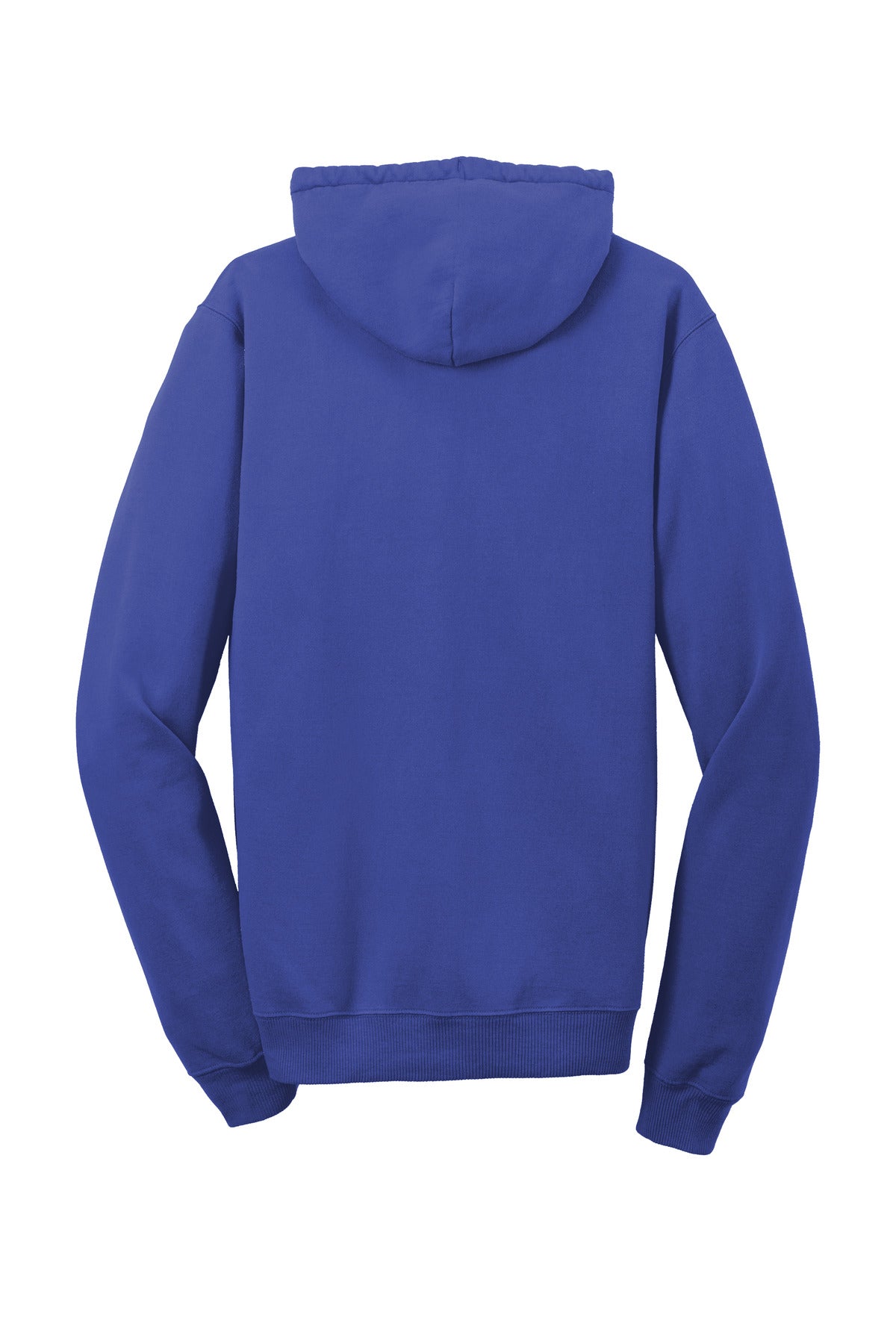 Rear View of BlueIris Port & Co Beach Wash Garment-Dyed Pullover Hooded Sweatshirt. PC098H