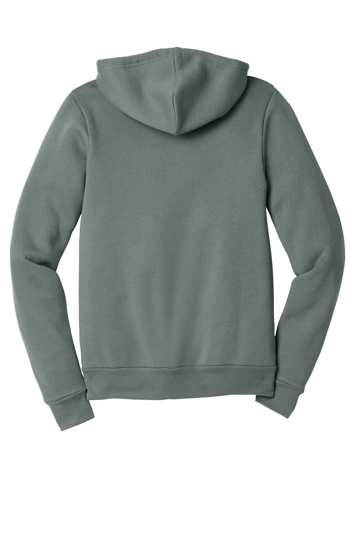 Rear View of BlueStorm BELLA+CANVAS Unisex Sponge Fleece Full-Zip Hoodie. BC3739