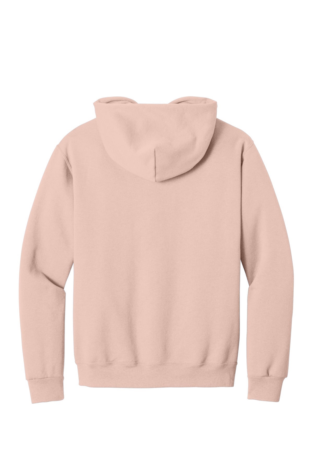 Rear View of BlushPink Jerzees NuBlend Pullover Hooded Sweatshirt. 996M