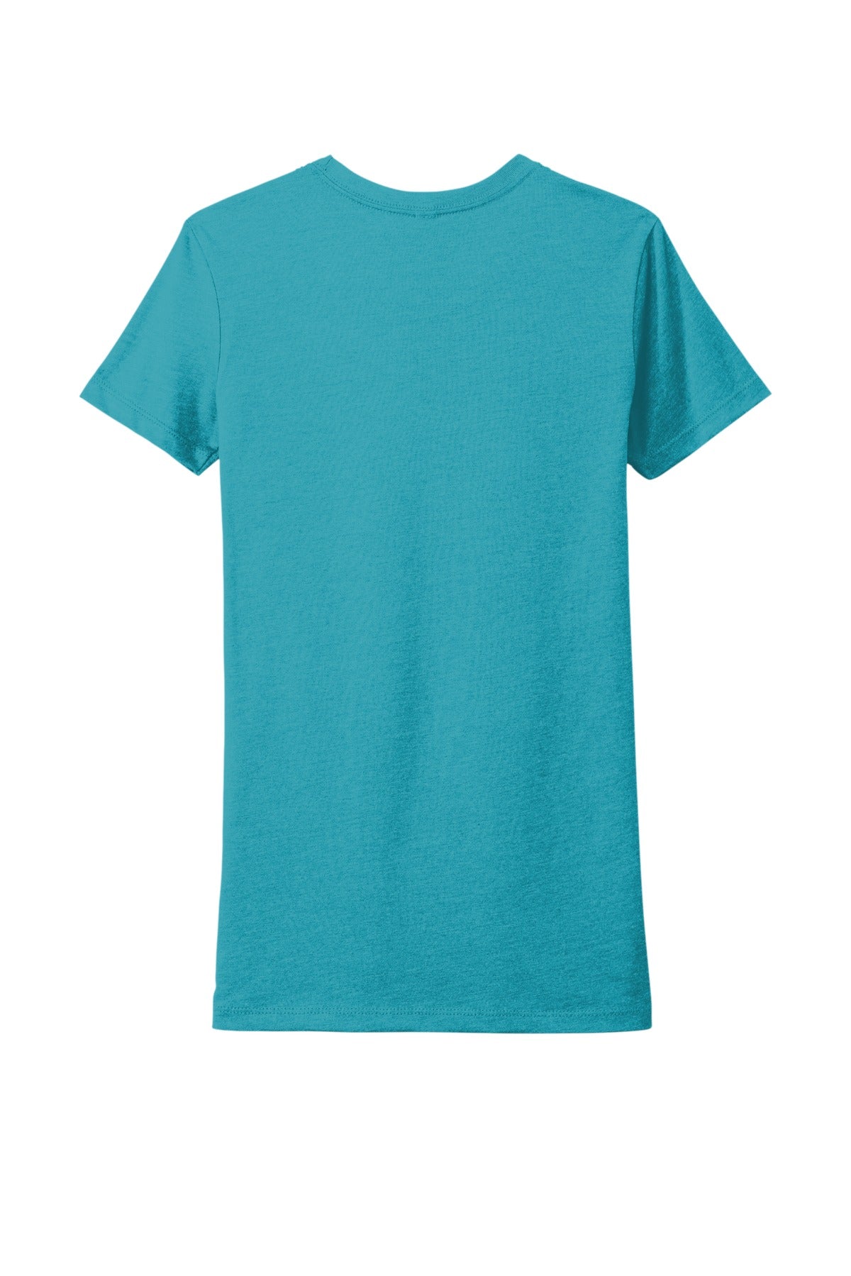 Rear View of BondiBlue Next Level Apparel Women's CVC Tee. NL6610