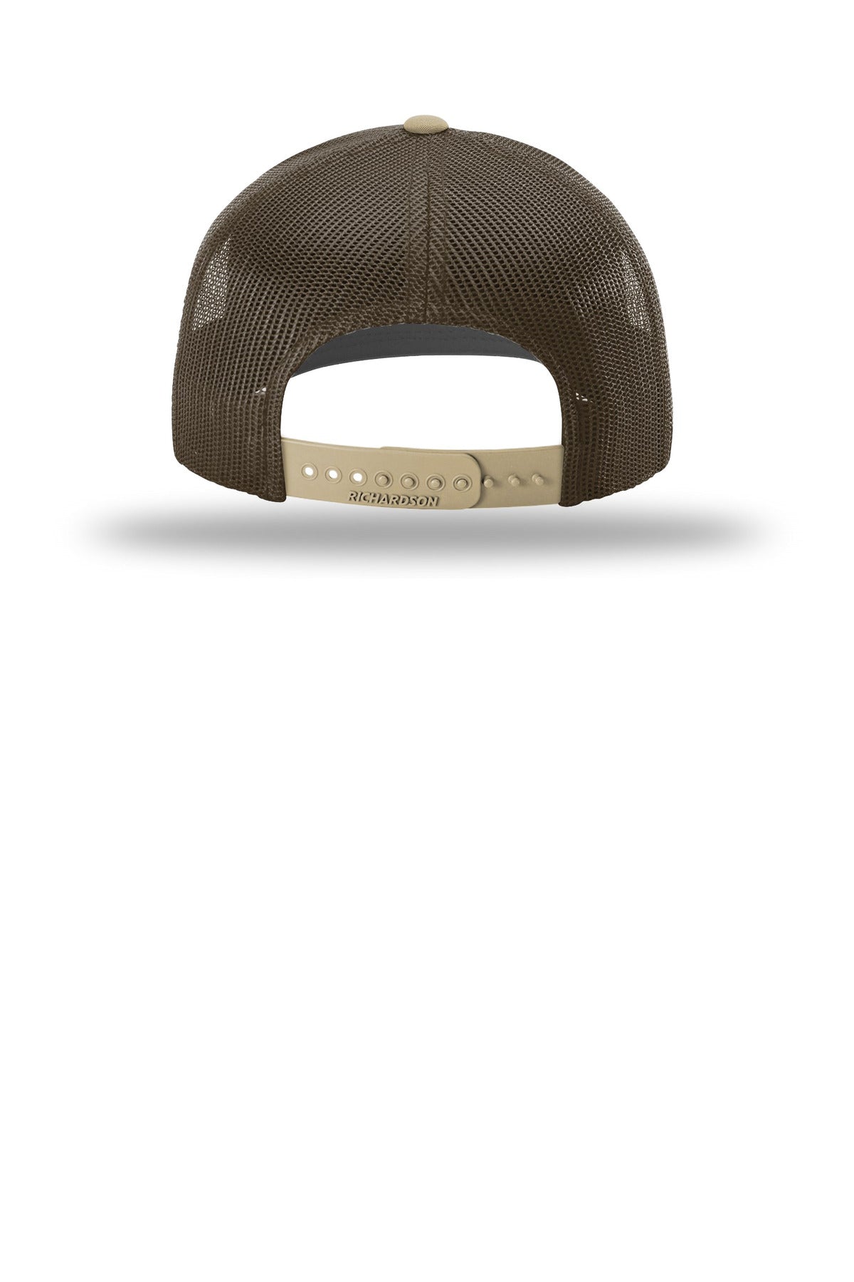 Rear View of Br/Br/Khk Richardson Trucker Cap 112