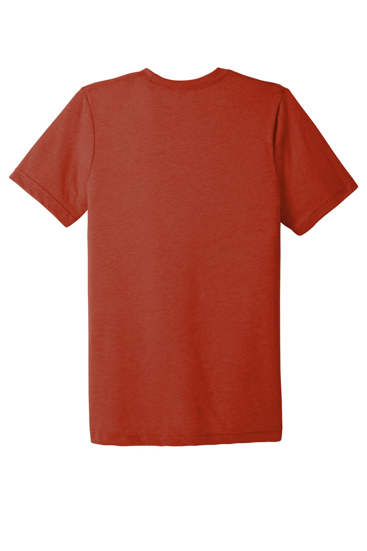 Rear View of Brick TB BELLA+CANVAS Unisex Triblend Short Sleeve Tee. BC3413