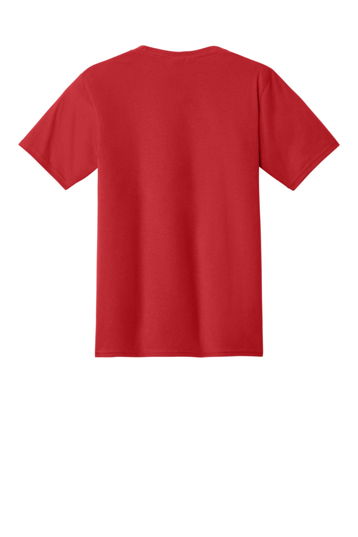 Rear View of Bright Red Port & Co Fan Favorite Tee. PC450