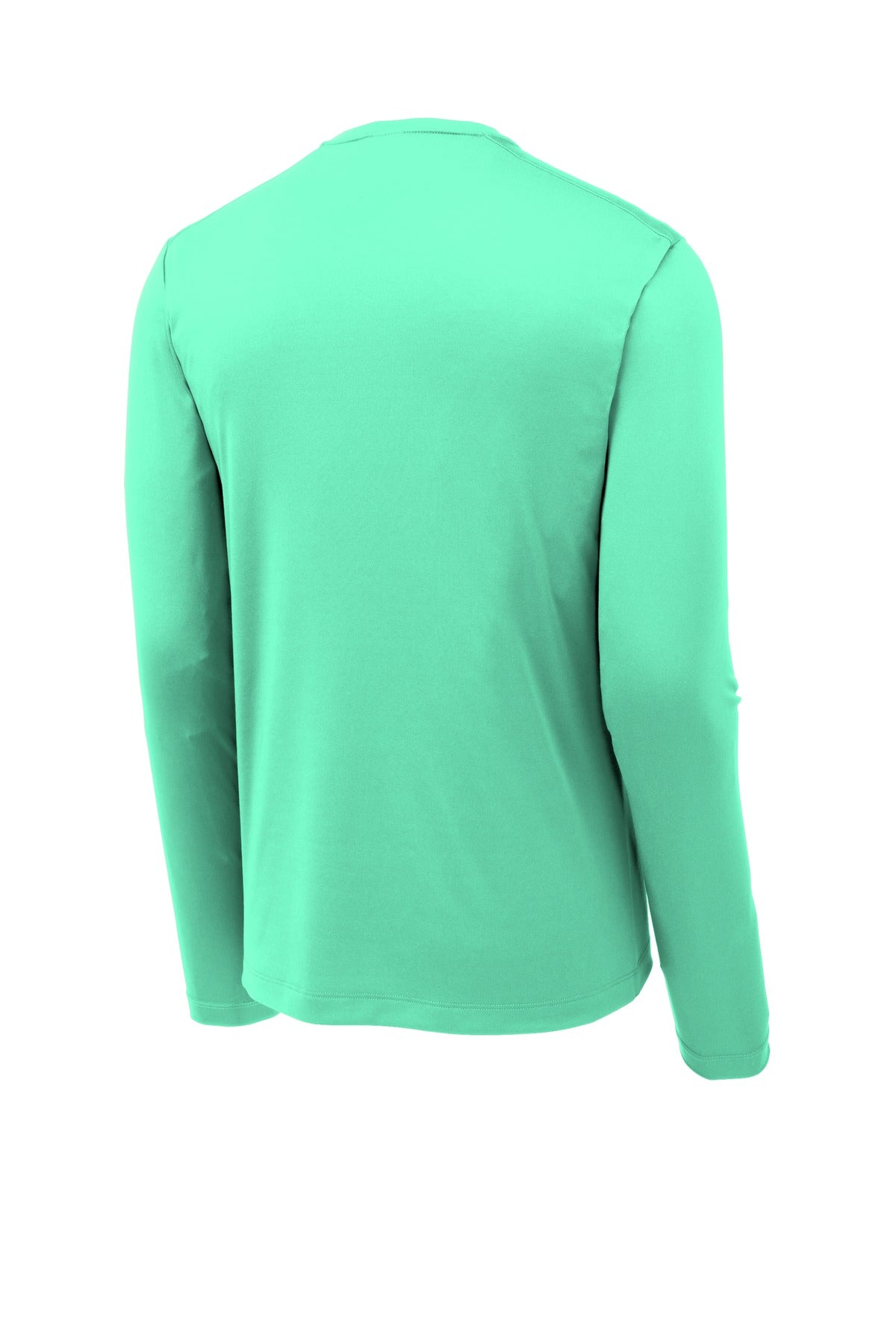 Rear View of Bright Seafoam Sport-Tek Posi-UV Pro Long Sleeve Tee. ST420LS