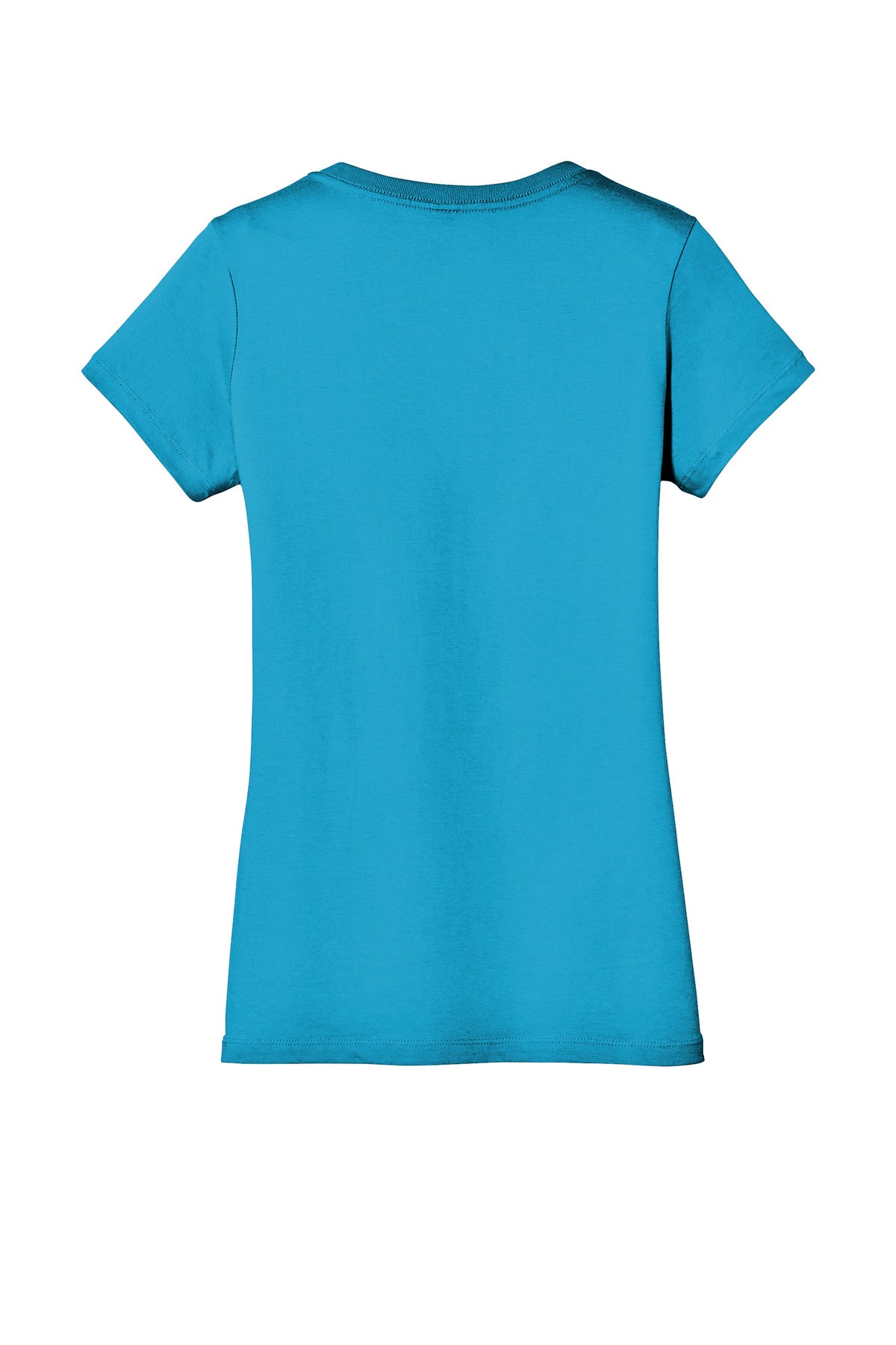 Rear View of Bright Turqu District - Women's Perfect Weight V-Neck Tee. DM1170L