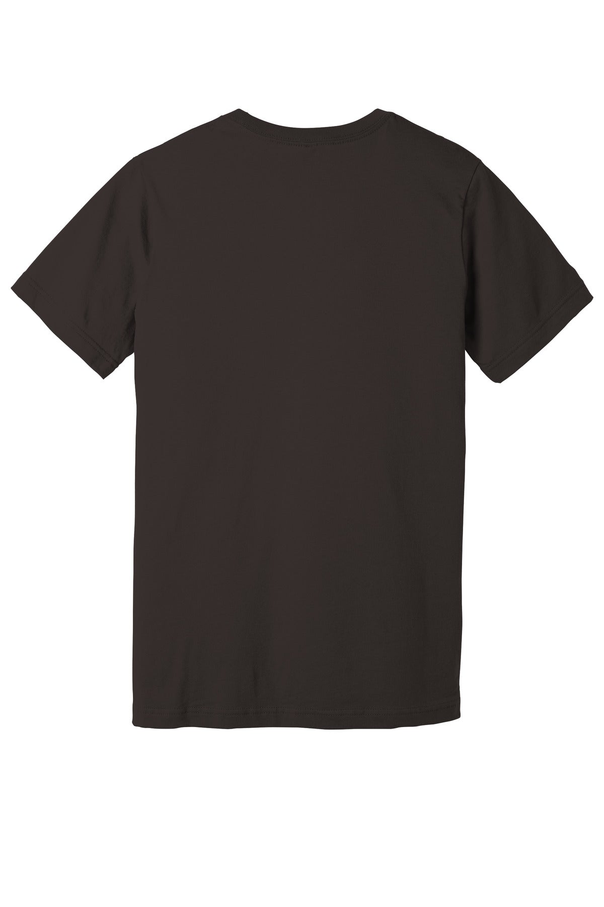 Rear View of Brown BELLA+CANVAS Unisex Jersey Short Sleeve Tee. BC3001