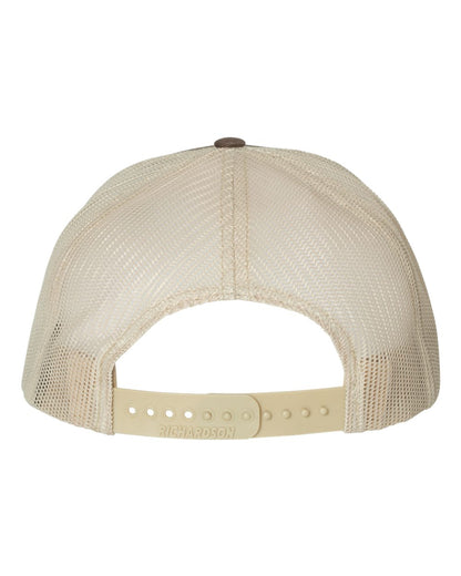 Rear View of Brown/ Khaki Snapback Trucker Cap - 112