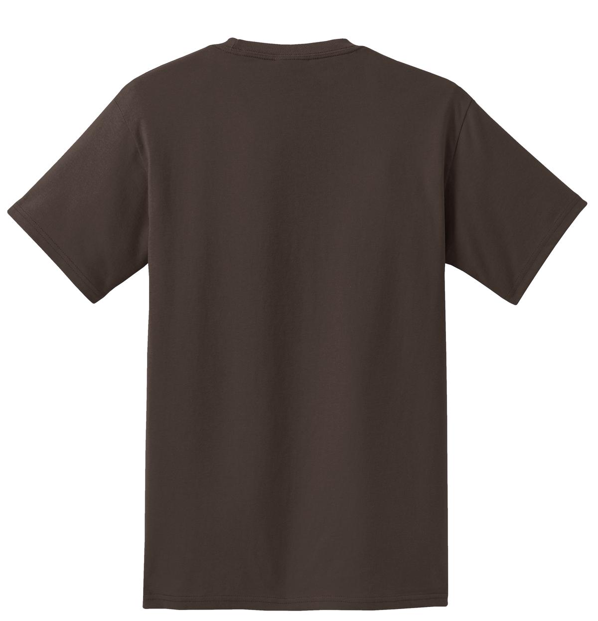 Rear View of Brown Port & Co Essential Pocket Tee. PC61P