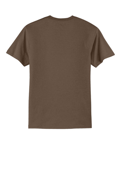 Rear View of Brown Port & Co Tall Core Blend Tee. PC55T