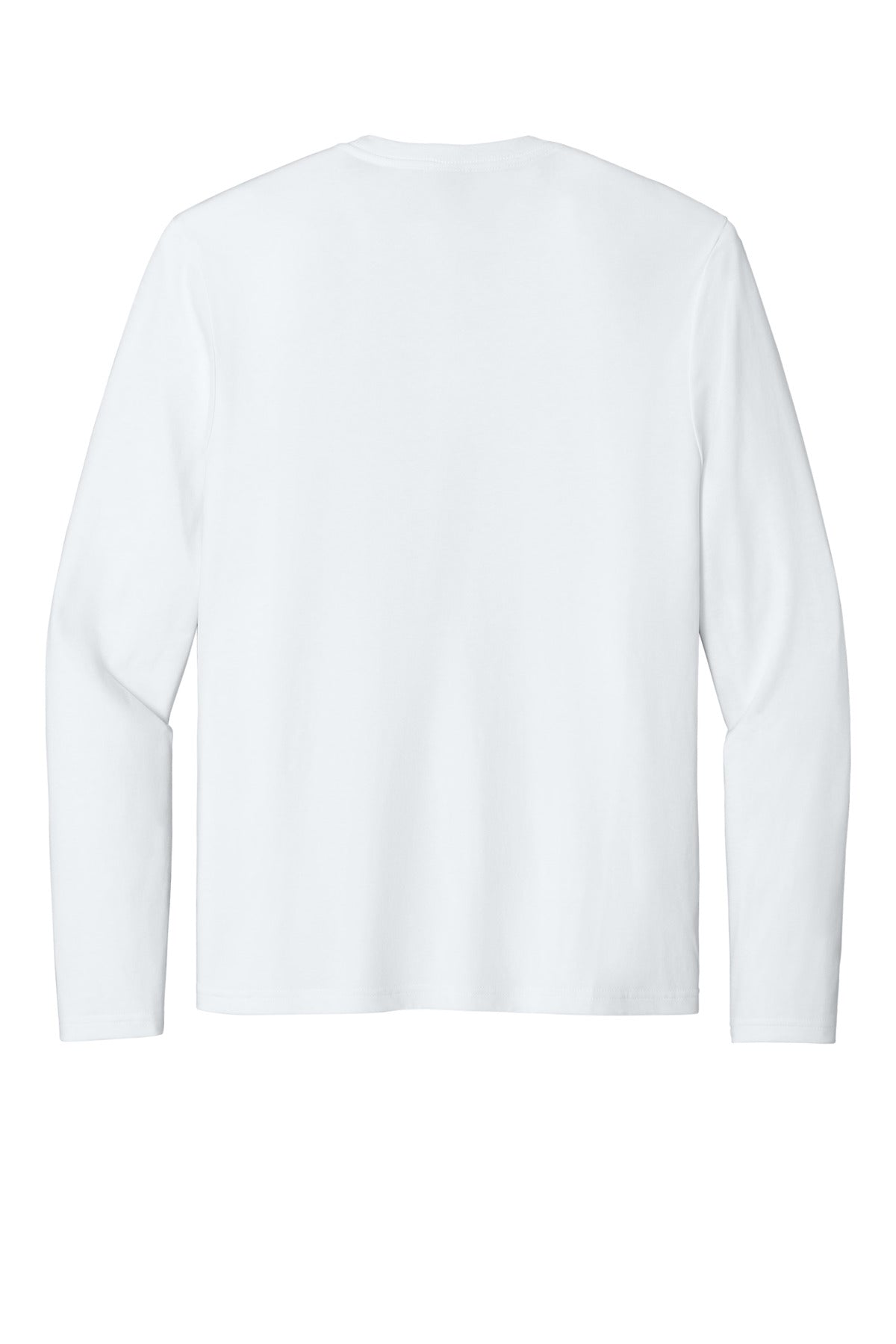 Rear View of BrtWhite District Perfect Weight CVC Long Sleeve Tee DT185