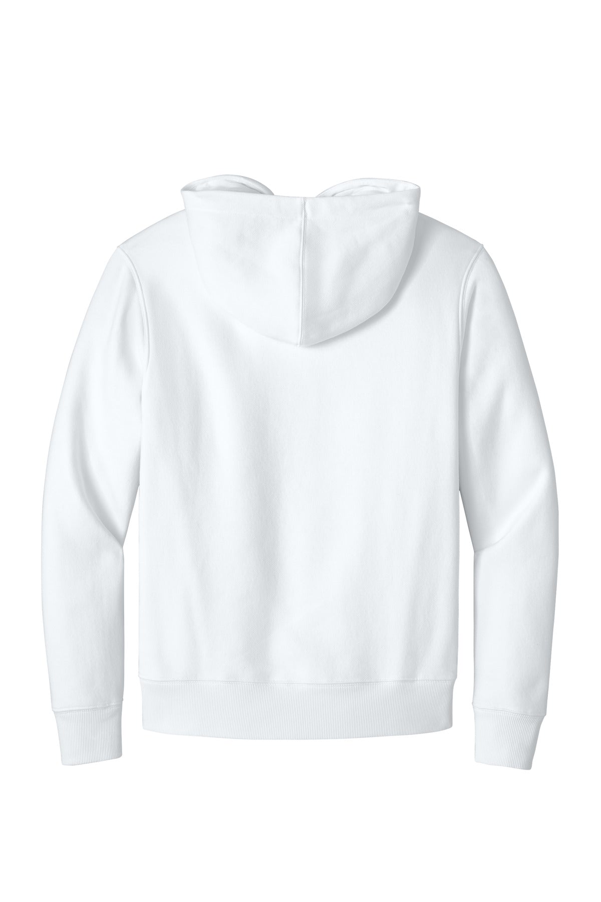 Rear View of BrtWhite District Perfect Weight Fleece Hoodie DT1101