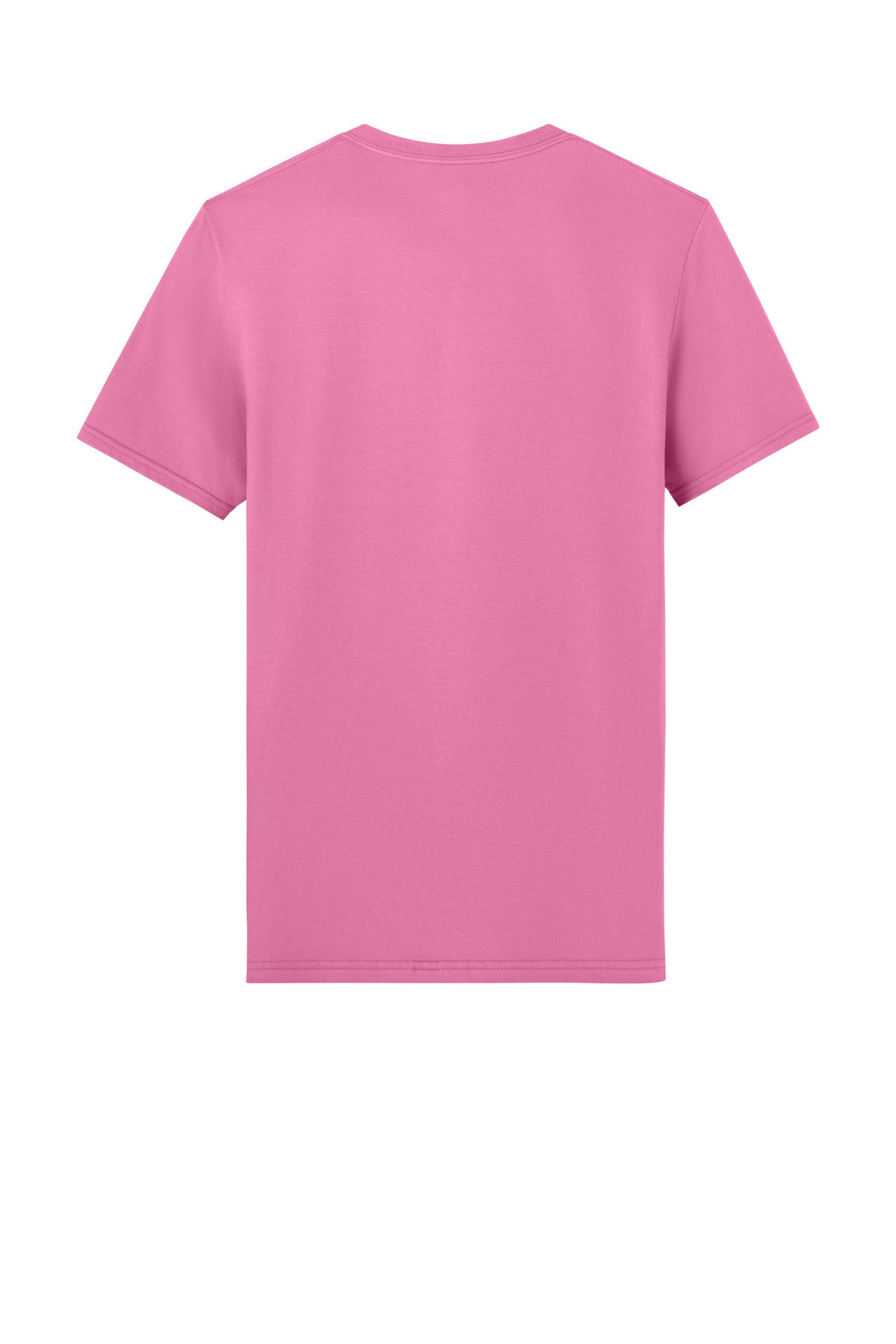 Rear View of Bubblegum Jerzees Unisex Premium Combed Ring Spun Cotton Tee 570M