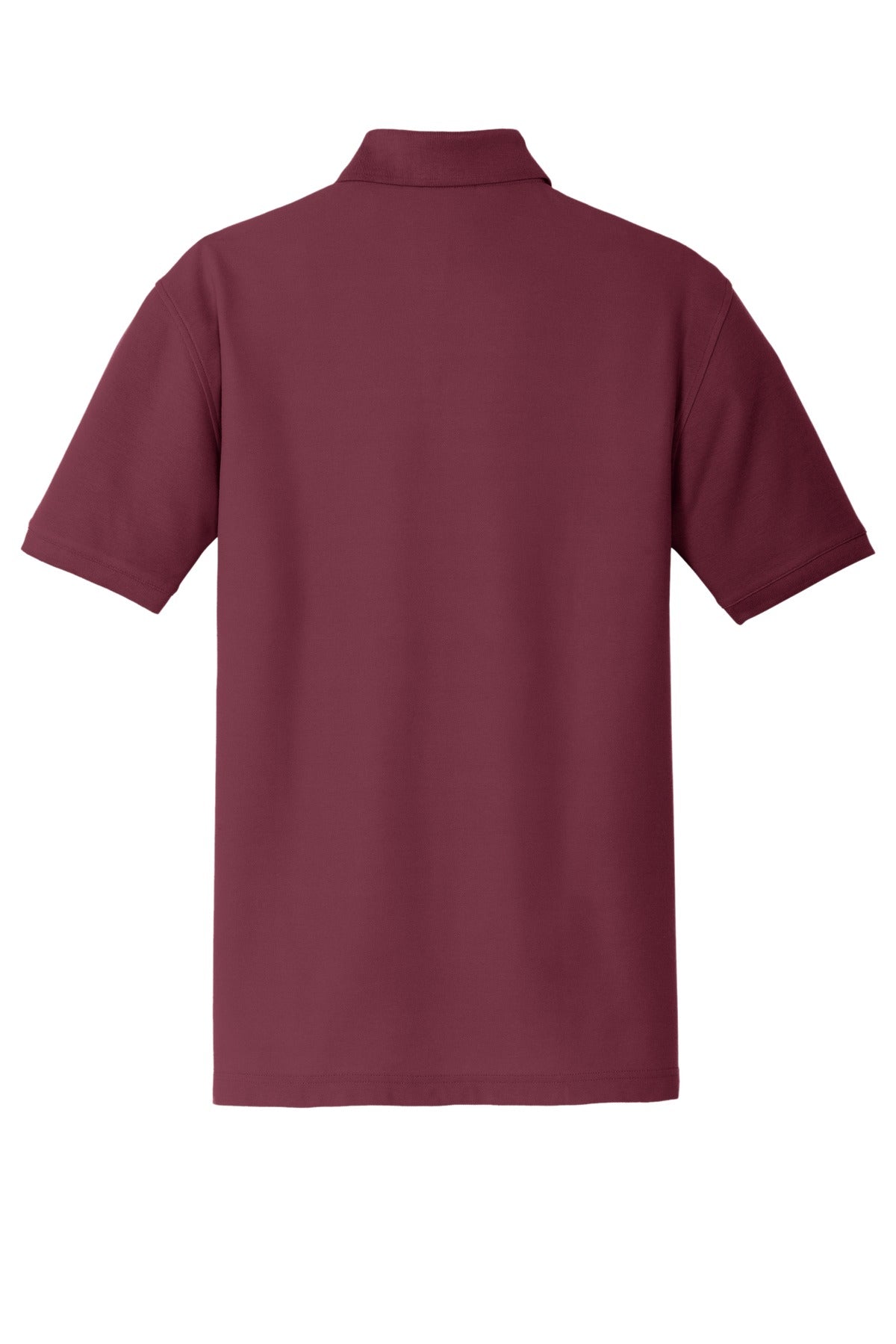 Rear View of Burgundy Port Authority Core Classic Pique Polo. K100