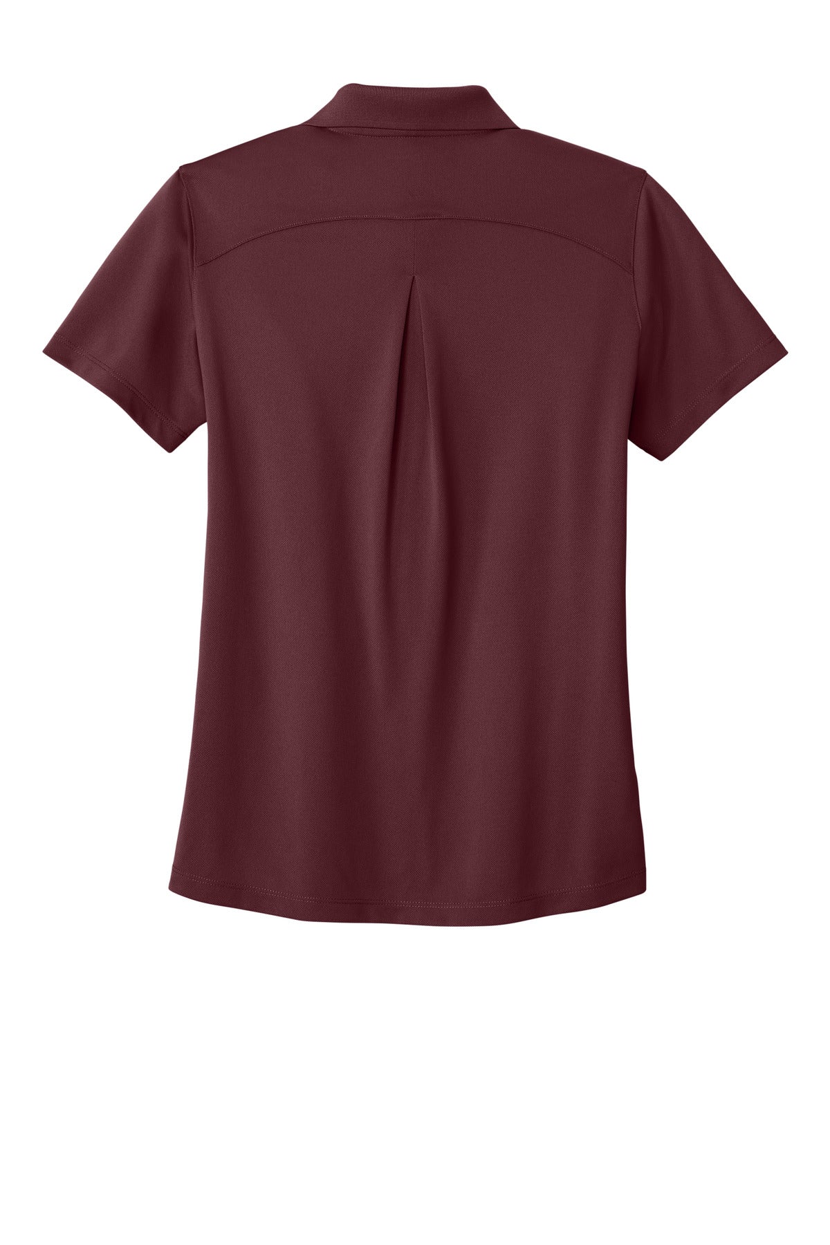 Rear View of Burgundy Port Authority Women's Wearever Performance Pique Polo LK240