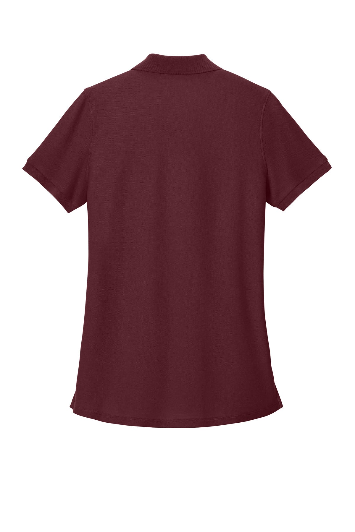 Rear View of Burgundy Port Authority Women's Wearever Signature Pique Polo LK200