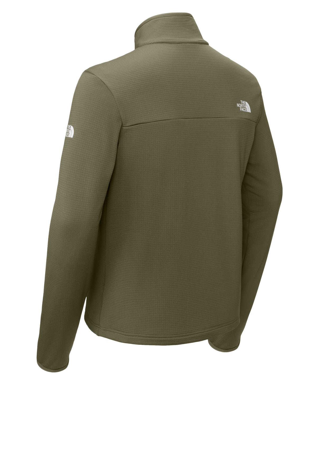 Rear View of BurntOvGn The North Face Aim 1/4-Zip Fleece NF0A8ENJ