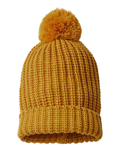 Rear View of Camel Chunky Cable Beanie - 143R
