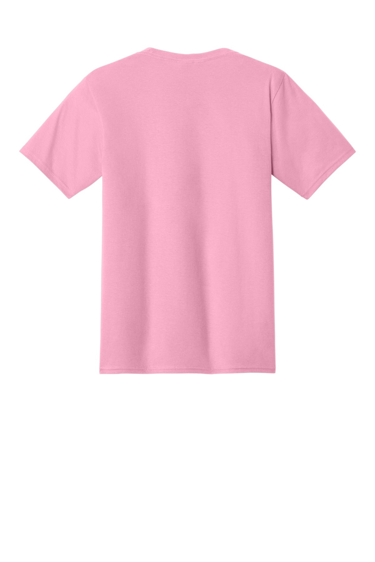 Rear View of Candy Pink Port & Co Fan Favorite Tee. PC450