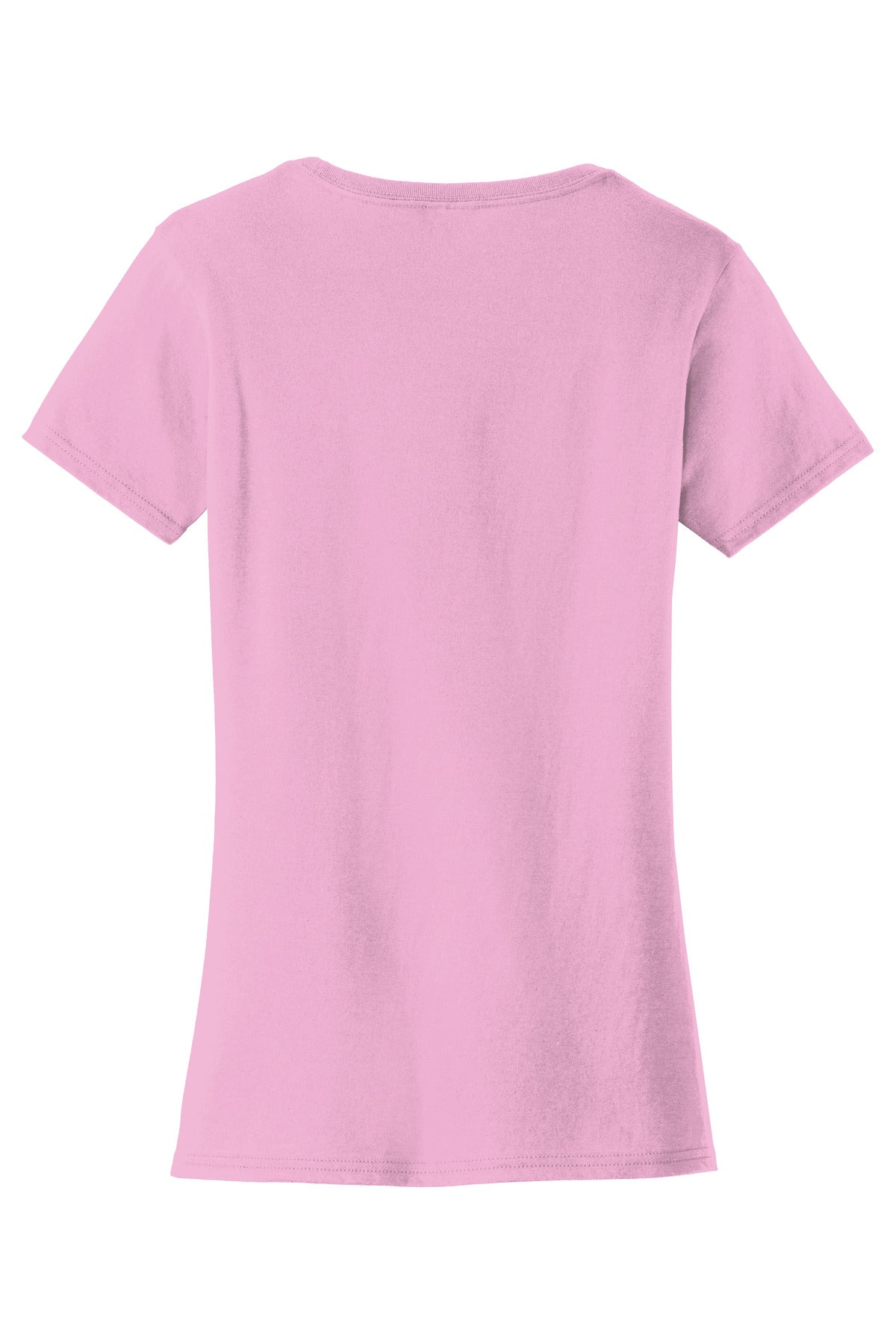 Rear View of Candy Pink Port & Co Women's Fan Favorite Tee. LPC450