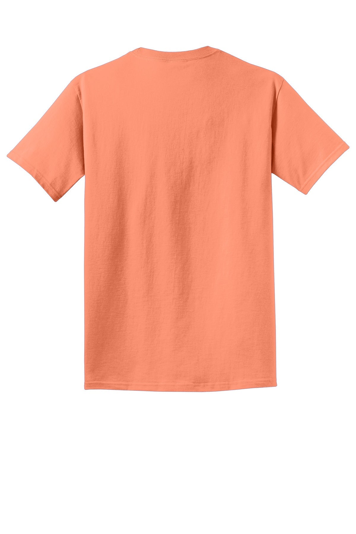 Rear View of Cantaloupe Port & Co Beach Wash Garment-Dyed Tee. PC099