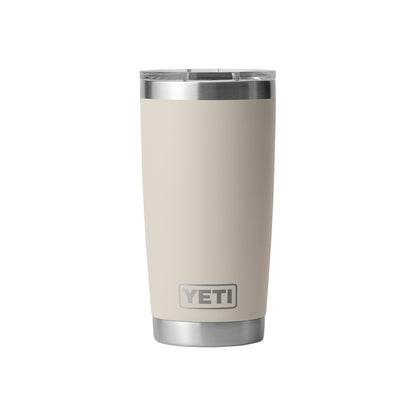 Rear View of Cape Taupe Rambler® 20 oz Tumbler MagSlider™ Lid plain