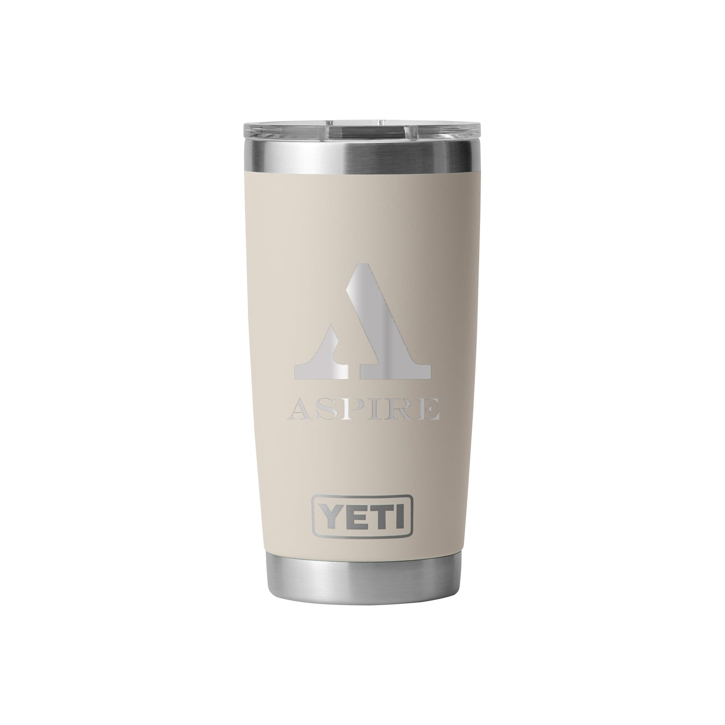 Rear View of Cape Taupe Rambler® 20 oz Tumbler MagSlider™ Lid