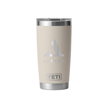 Rear View of Cape Taupe Rambler® 20 oz Tumbler MagSlider™ Lid