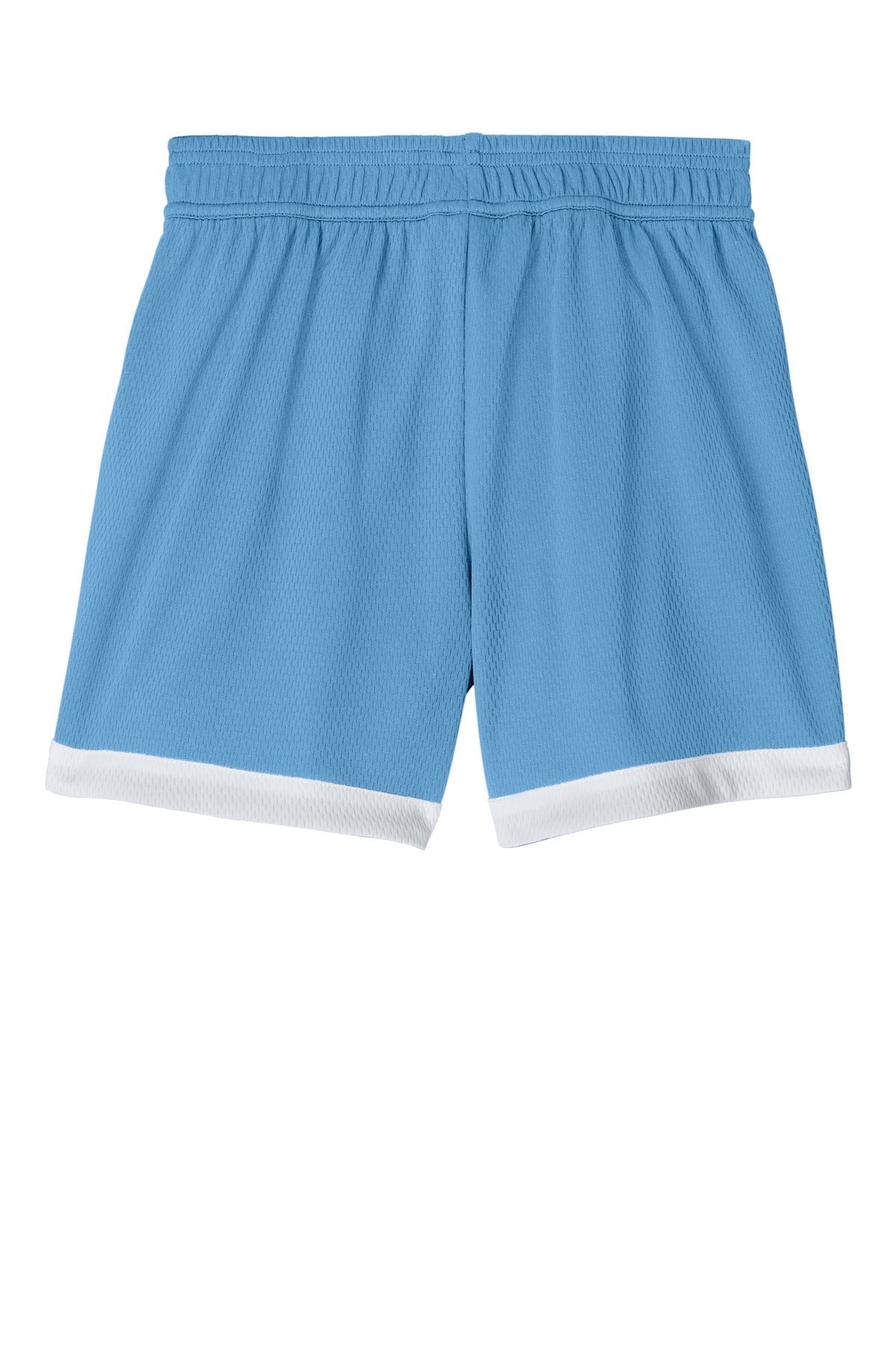 Rear View of CarBl/Wht Sport-Tek Youth Rival Basketball 5" Short YST901
