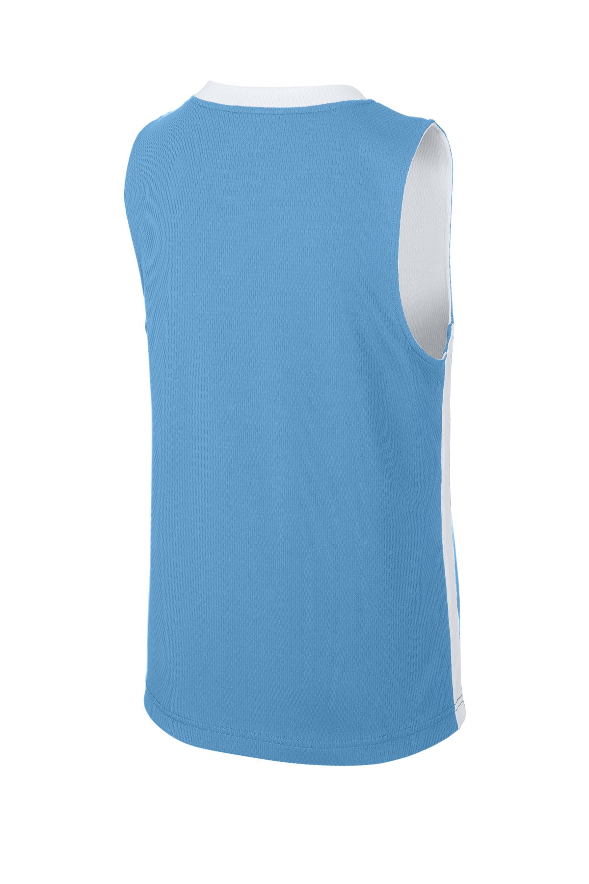 Rear View of CarBl/Wht Sport-Tek Youth Rival Basketball Rev Jersey YST900