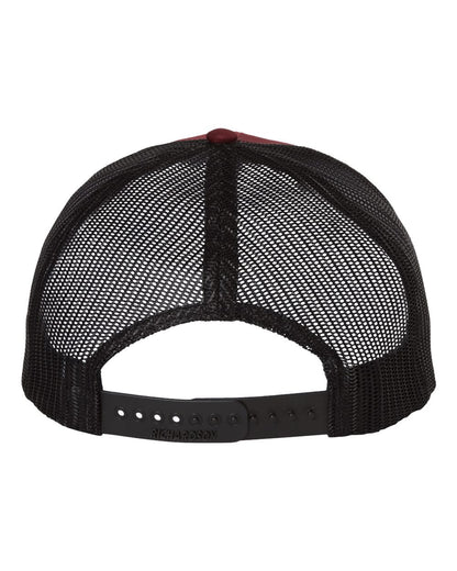 Rear View of Cardinal/ Black Snapback Trucker Cap - 112