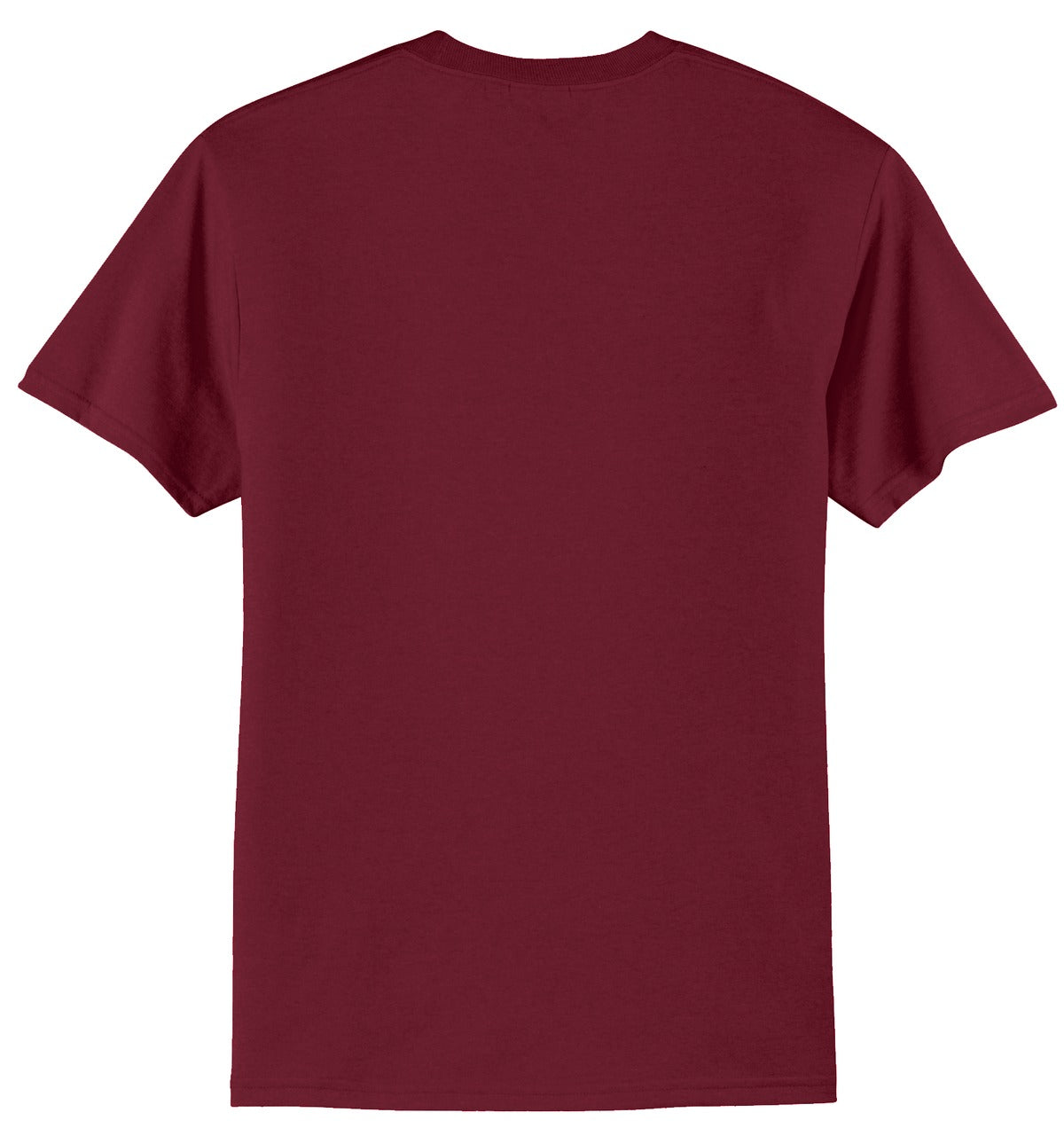 Rear View of Cardinal Port & Co Core Blend Tee. PC55