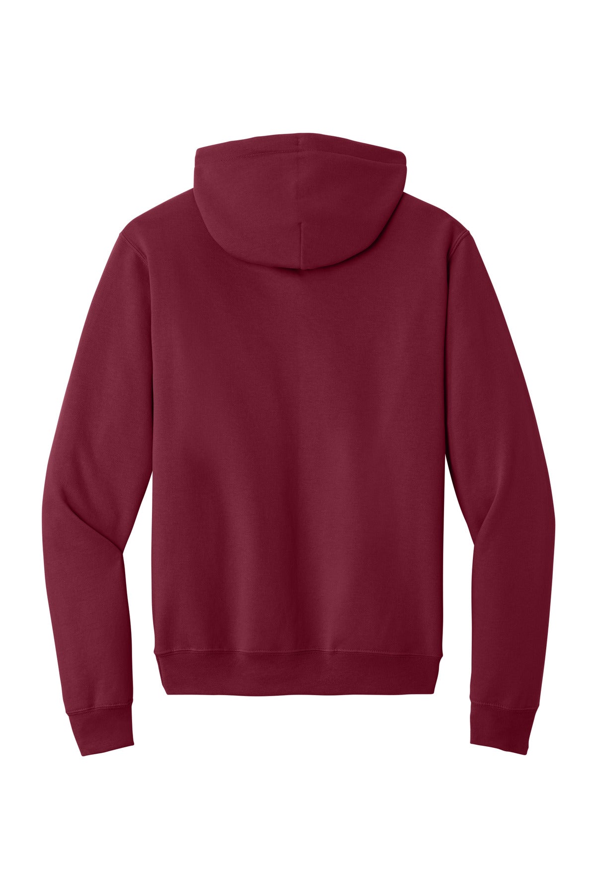 Rear View of Cardinal Port & Co Core Fleece Pullover Hooded Sweatshirt. PC78H