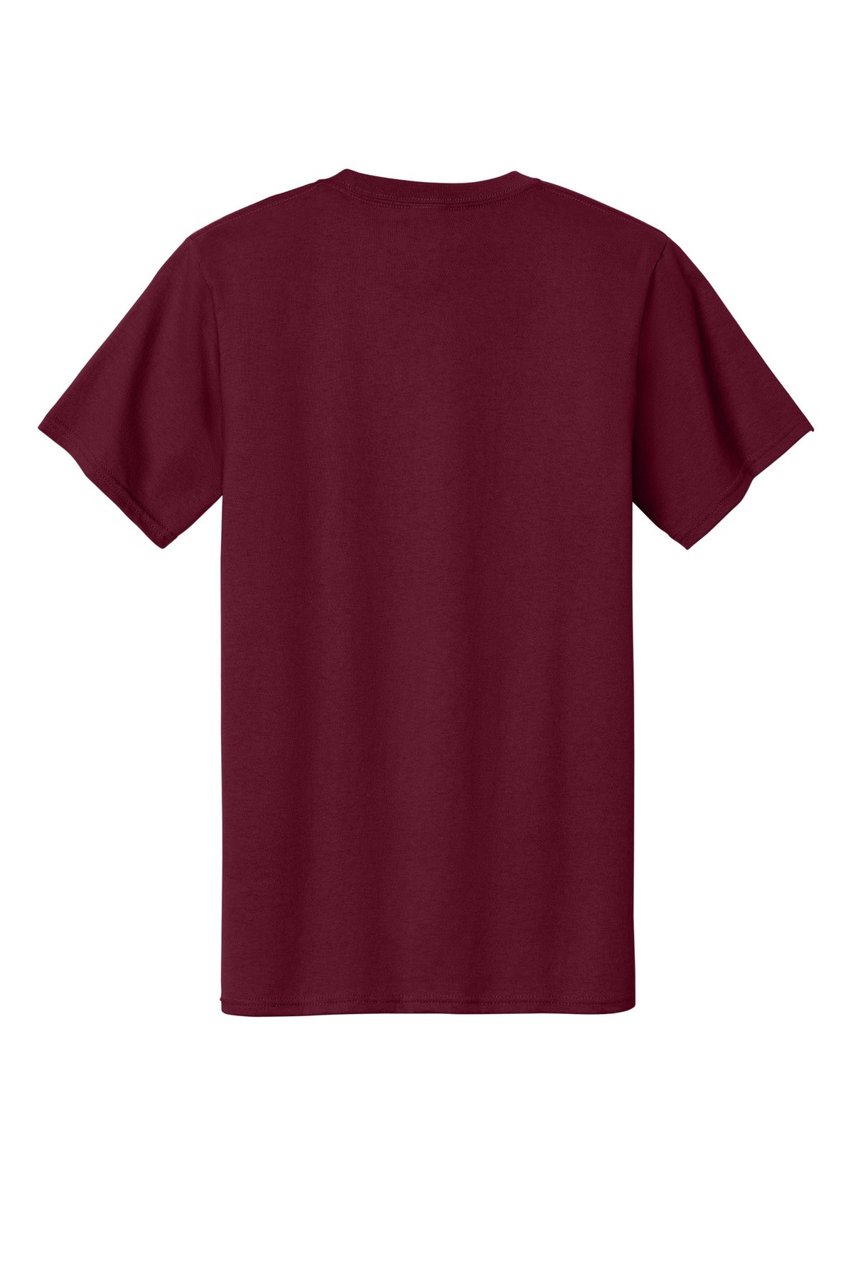 Rear View of Cardinal Port & Co Tall Essential Tee. PC61T