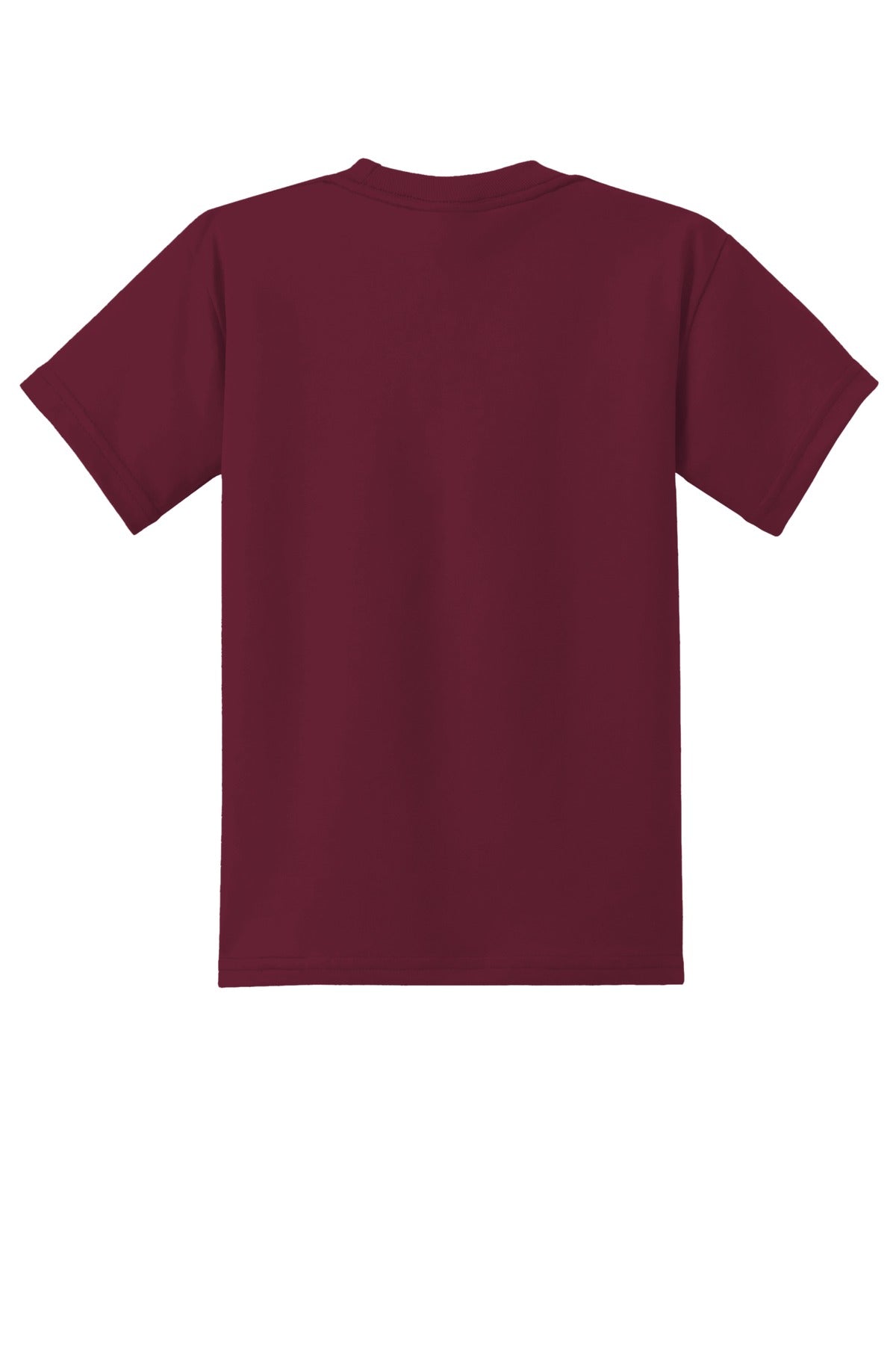 Rear View of Cardinal Port & Co Youth Core Blend Tee. PC55Y