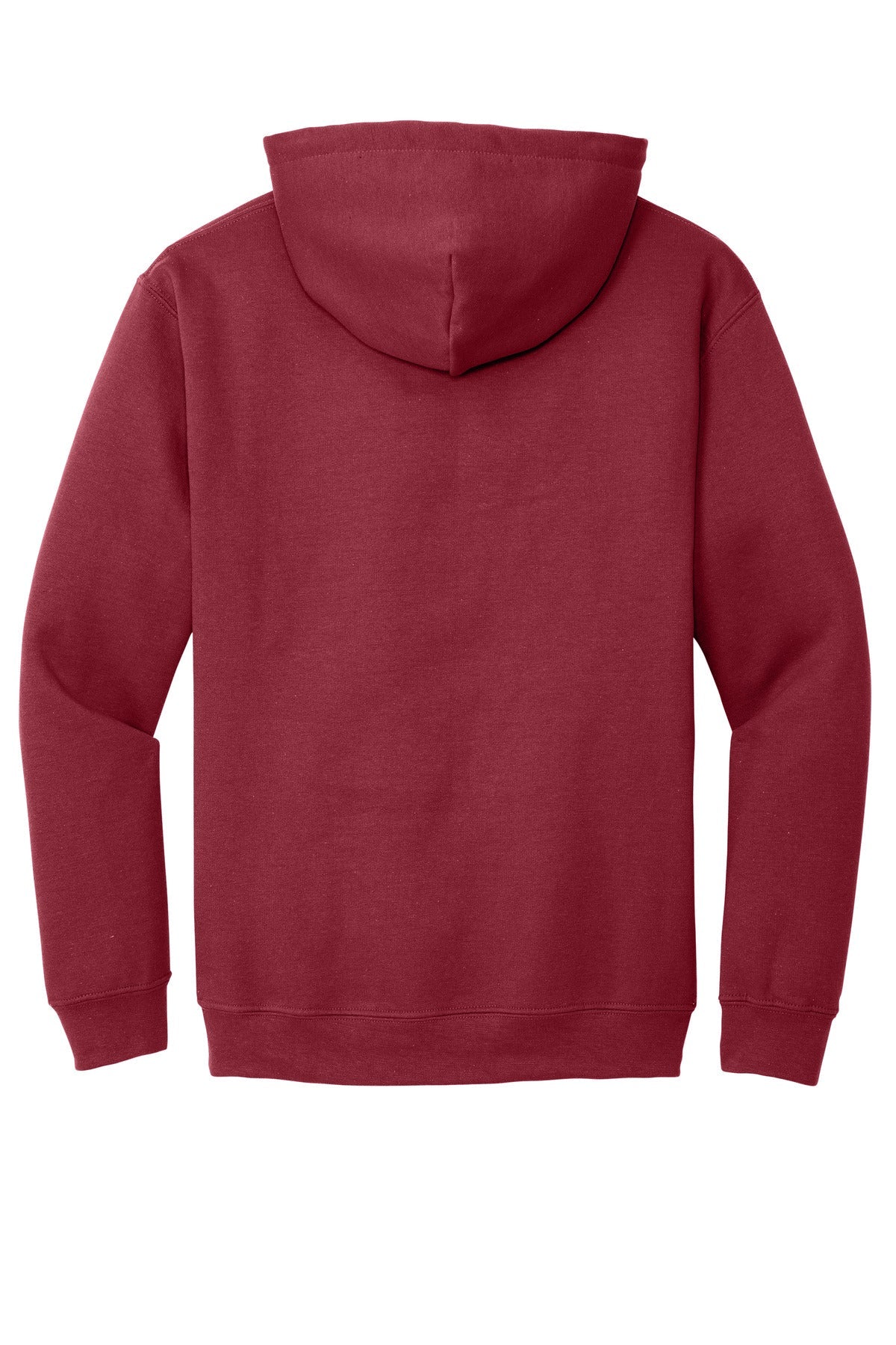 Rear View of Cardinal Red Gildan - Heavy Blend Hooded Sweatshirt. 18500