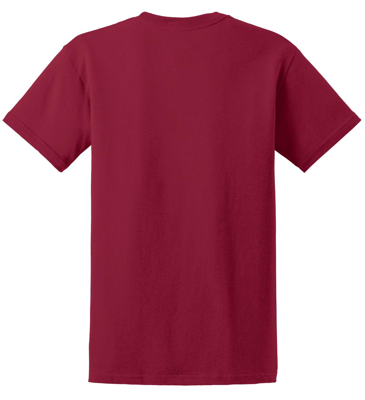 Rear View of Cardinal Red Gildan - Ultra Cotton 100% US Cotton T-Shirt. 2000