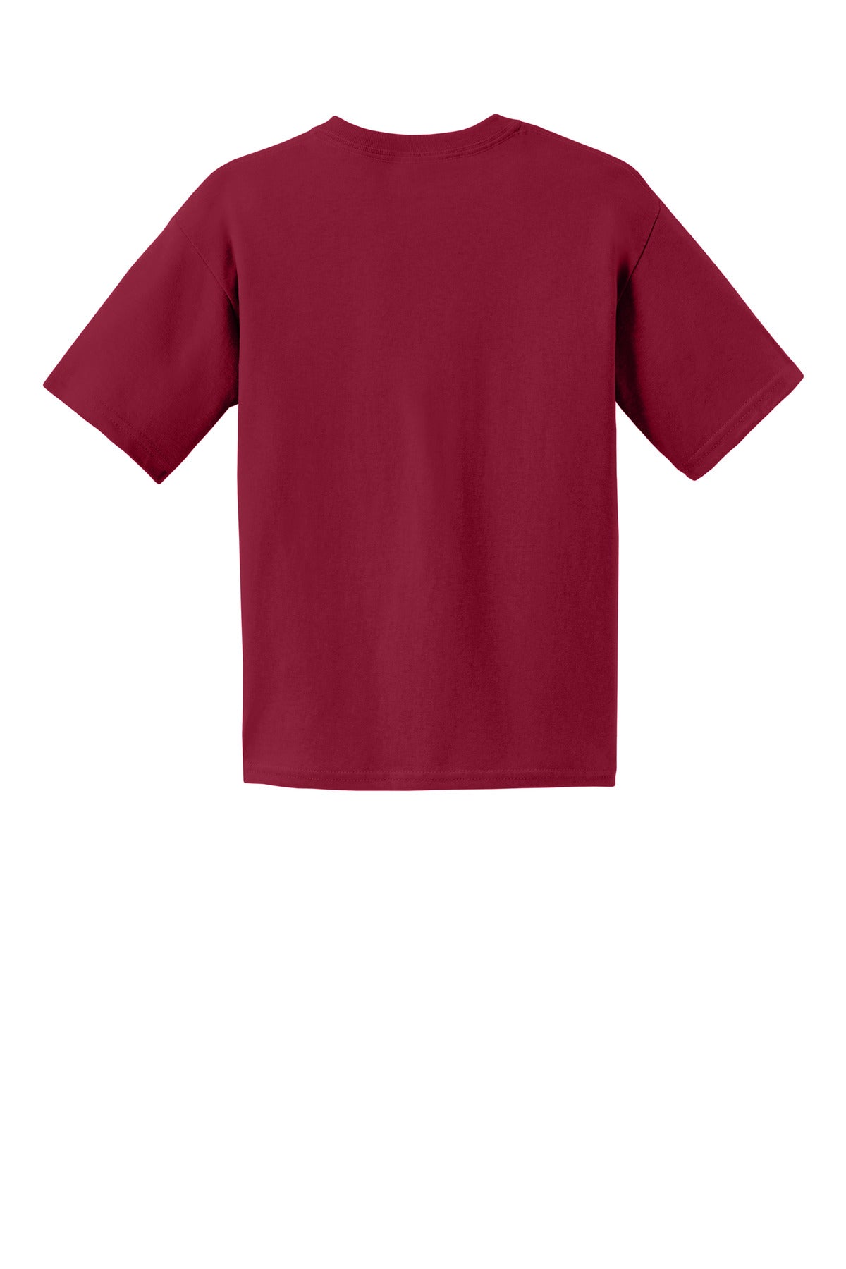 Rear View of Cardinal Red Gildan - Youth Ultra Cotton 100% US Cotton T-Shirt. 2000B
