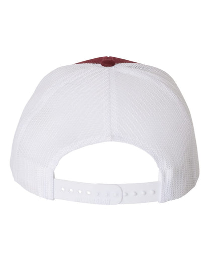 Rear View of Cardinal/ White Snapback Trucker Cap - 112