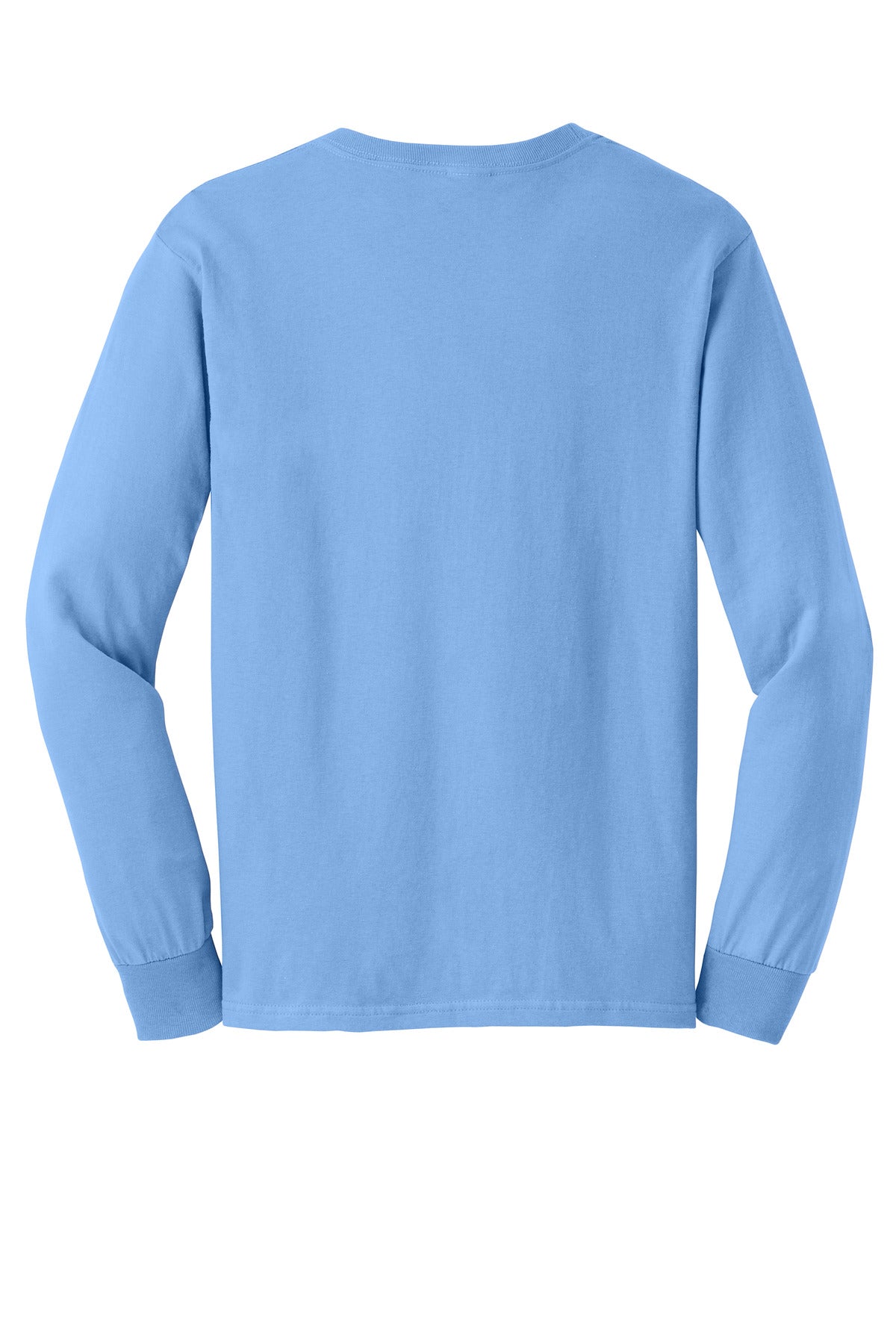 Rear View of Carolina Blue Gildan - Ultra Cotton 100% US Cotton Long Sleeve T-Shirt. G2400