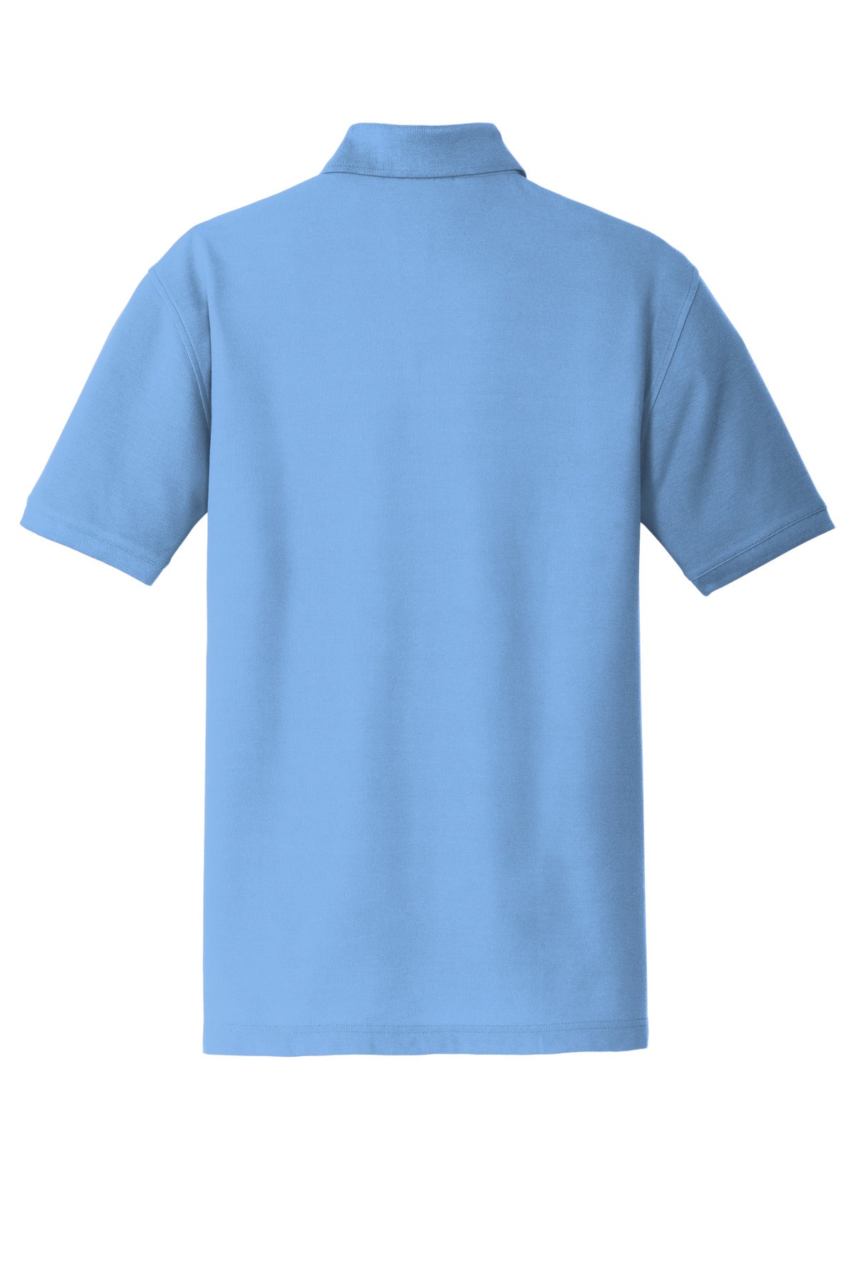 Rear View of Carolina Blue Port Authority Core Classic Pique Polo. K100