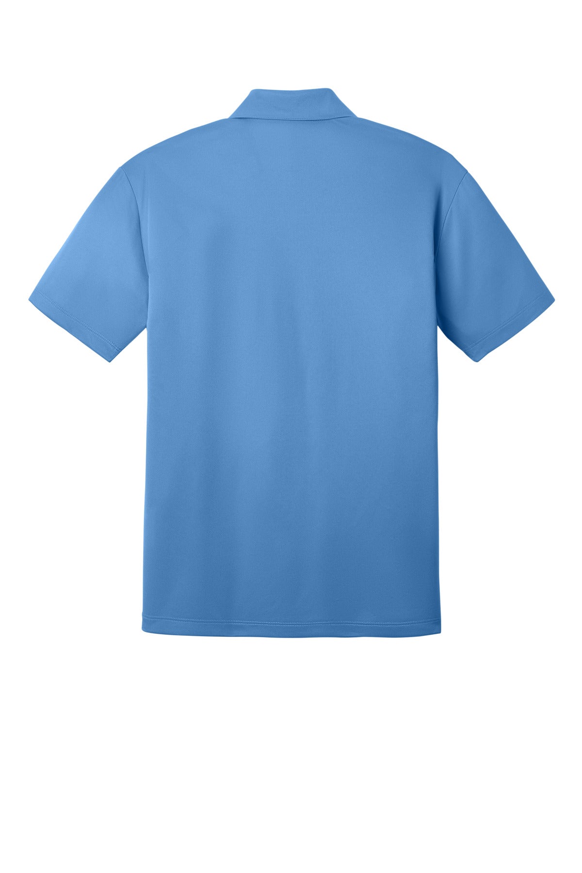Rear View of Carolina Blue Port Authority Silk Touch Performance Polo. K540