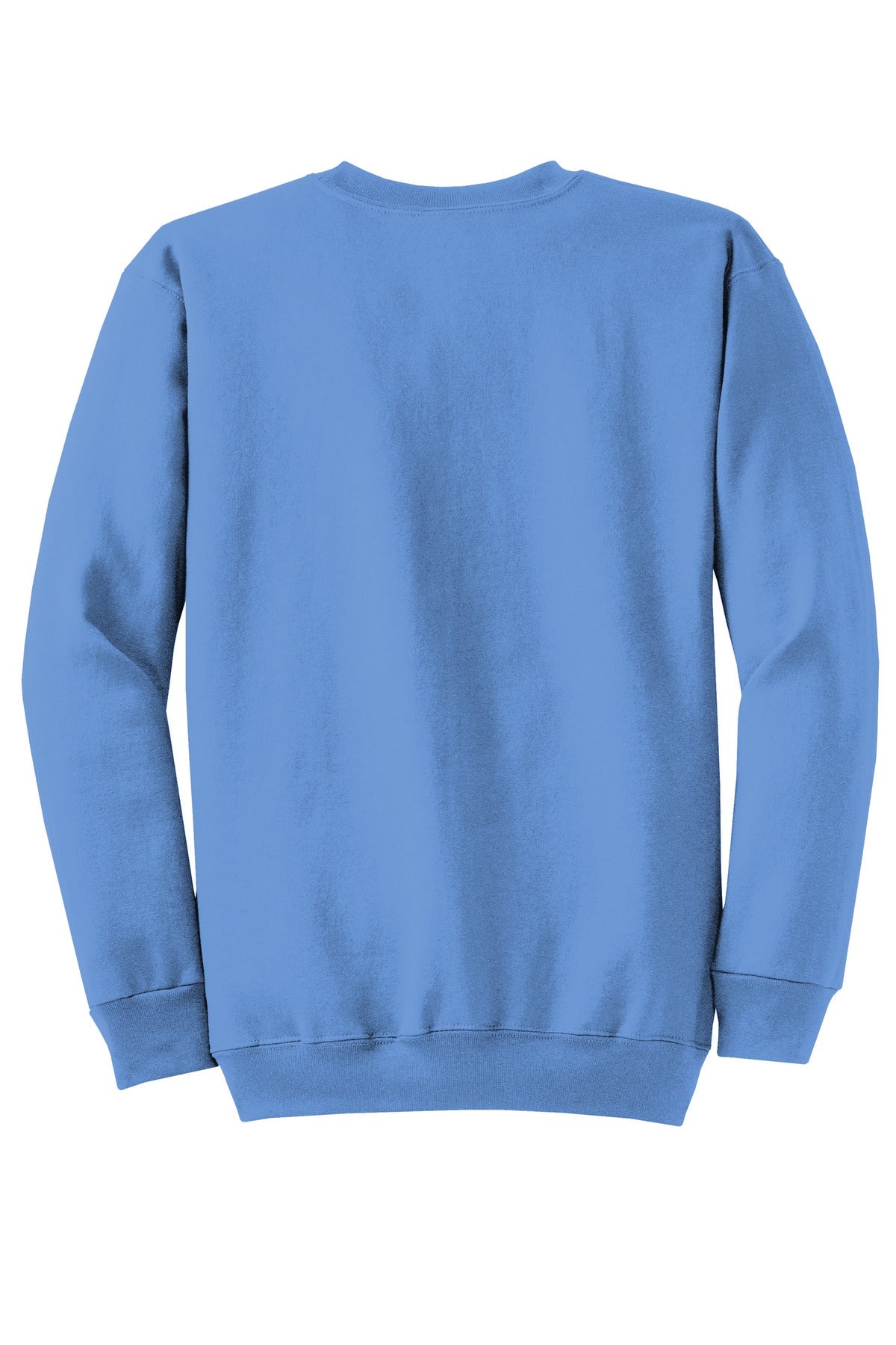 Rear View of Carolina Blue Port & Co Core Fleece Crewneck Sweatshirt. PC78