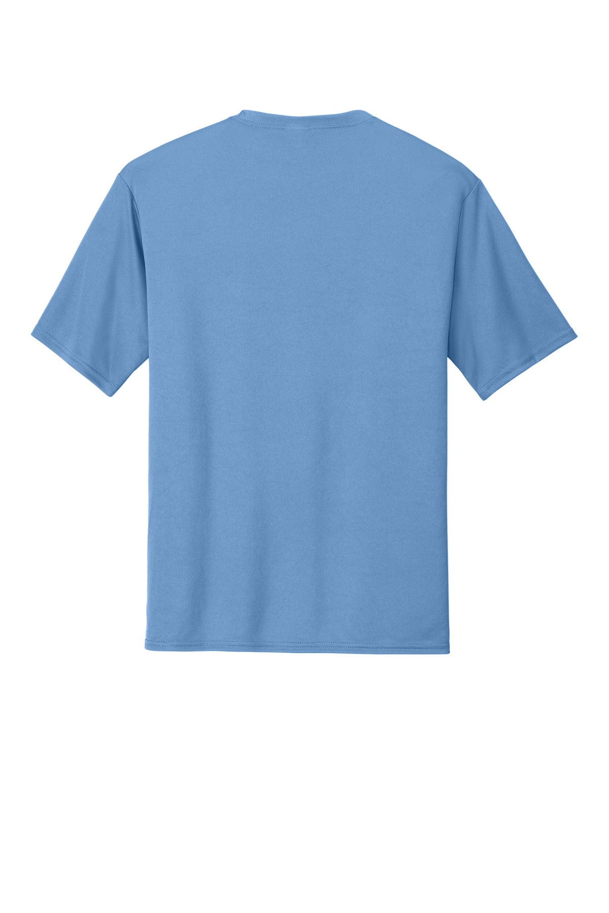 Rear View of Carolina Blue Port & Co Performance Tee. PC380