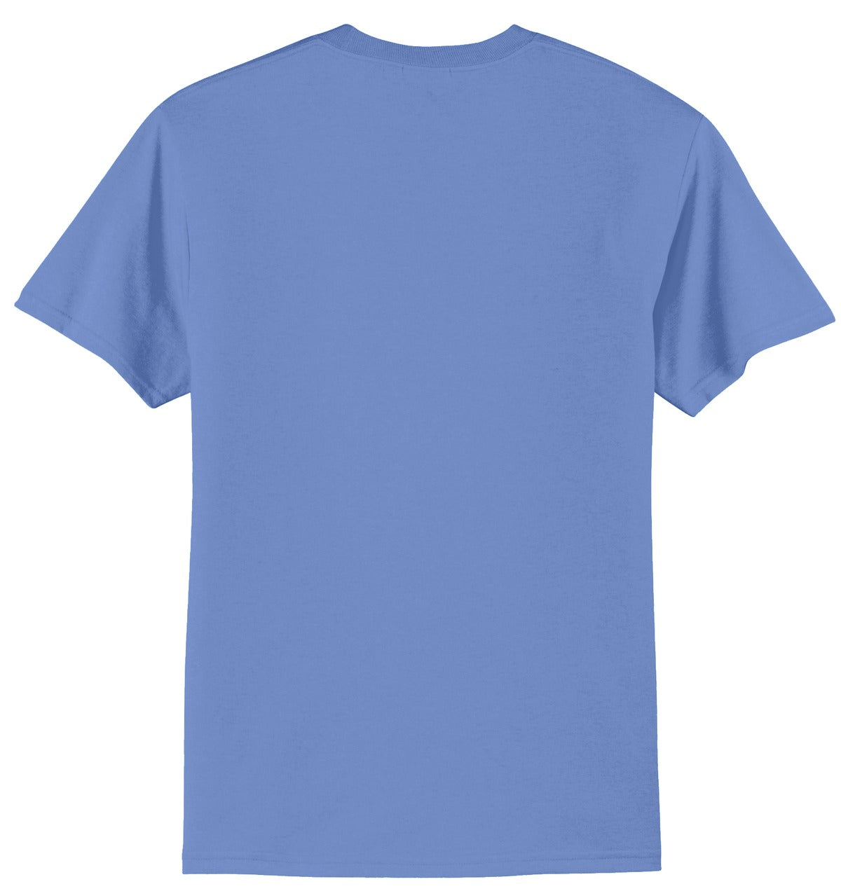 Rear View of Carolina Blue Port & Co Tall Core Blend Tee. PC55T